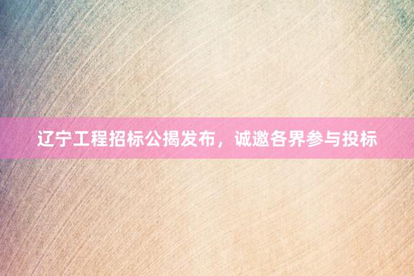 辽宁工程招标公揭发布，诚邀各界参与投标