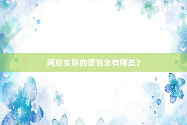网站实际的渠说念有哪些？